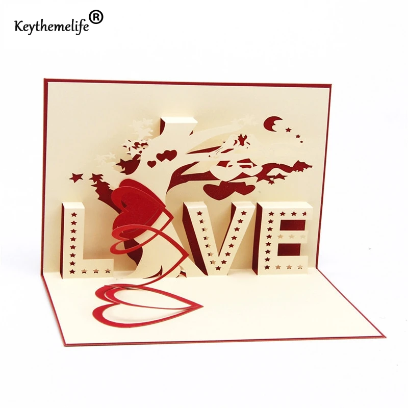 Открытки с буквами Keythemelife Love 3D всплывающие поздравительные открытки на день