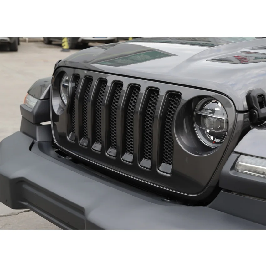 JXKaFa подходит для Jeep Wrangler JL автомобиль Передняя решетка решетки сетки крышка отделка Стайлинг автомобиля внешние части Аксессуары ABS шт./компл