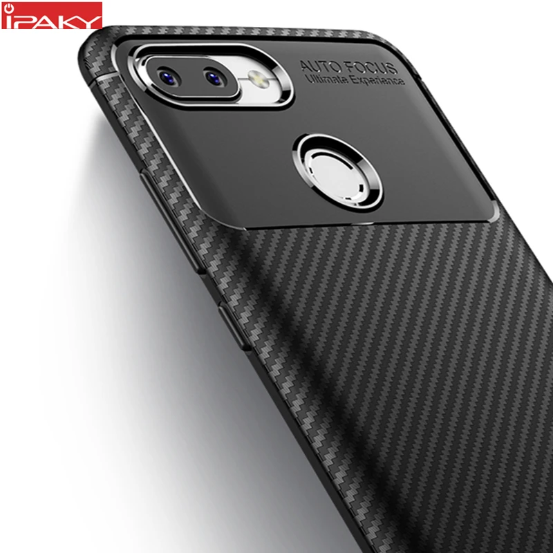 buy for Xiaomi Redmi 6 Case IPAKY Redmi 6 Pro Case Silicone TPU Carbon Fiber Back Hybrid Armor Shockproof for Redmi 6 Pro Case