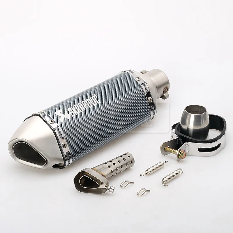 Universal 51 MM Escape Akrapovic Motocicleta tubo de Escape Con Silenciador Moto Bicicleta Olla Para Yamaha Honda Kawasaki Ducati KTM Deslizamiento-en