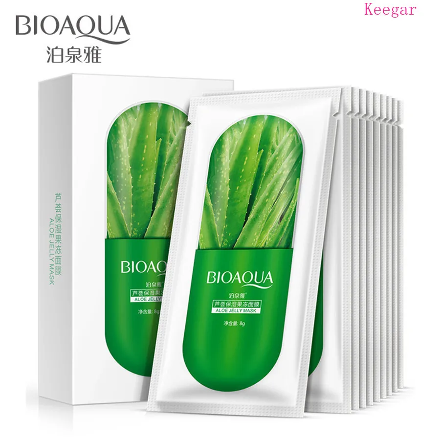 Bioaqua,, конское масло, эссенция, маска для лица, увлажнение, против старения, маска для лица, против морщин, волшебная маска, уход за лицом - Цвет: Aloe