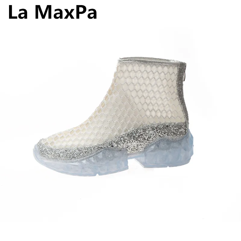 

Spring Summer New Women Shoes Fashion Round Head Flat-soled Mesh-gauze Sandals Air-permeable Mesh Comfortable Single Shoes