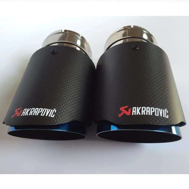 2 шт. Akrapovic автомобиль яркий углеродного волокна выхлопные трубы один глушитель советы