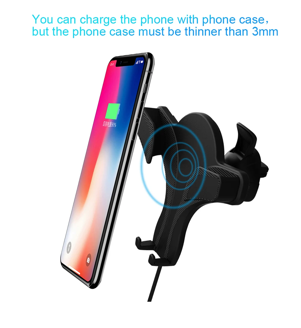 Portefeuille Wireless Car Charger For Apple iPhone XS Max XR X 8 Plus Samsung Galaxy S9 S8 Note 9 QI Induction Wirless Charging (6)