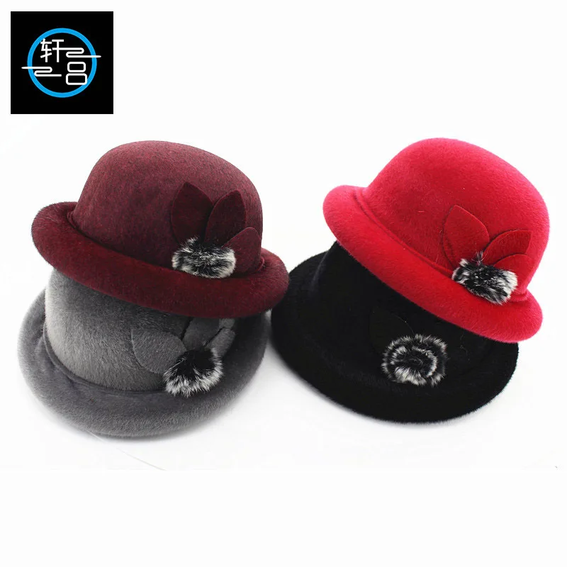 

[FCY] autumn and winter hats new Korean version of the warm hat flower hat otter hairy side basin cap