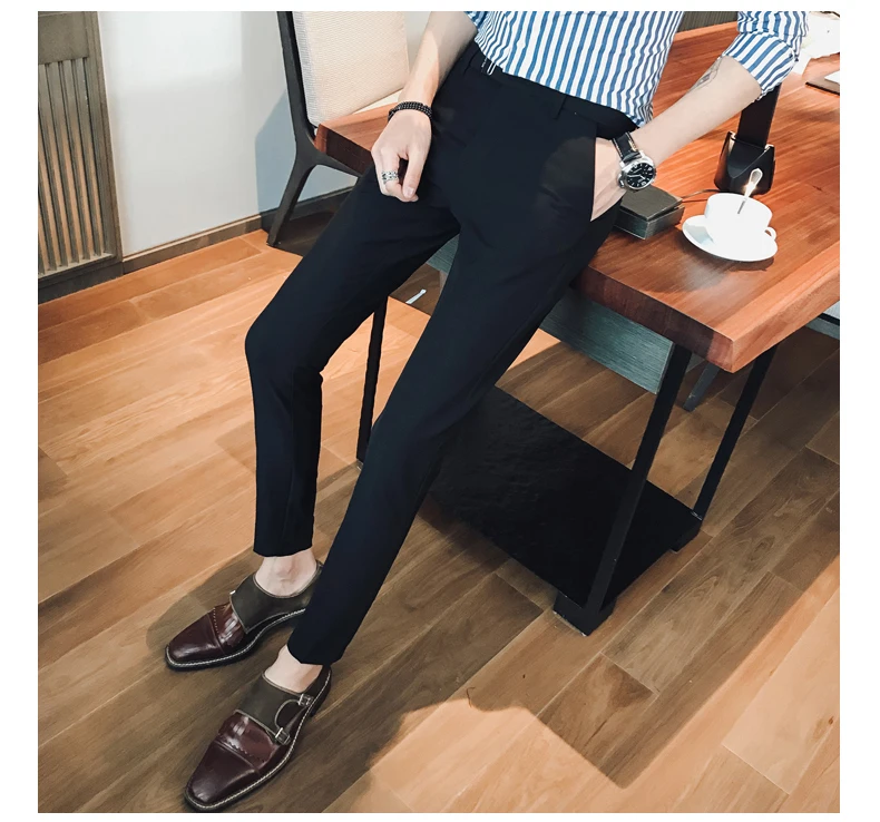 2018 новый модный мужской костюм брюки Slim Fit платье брюки мужские офисные брюки большой размер деловые классические мужские офисные брюки