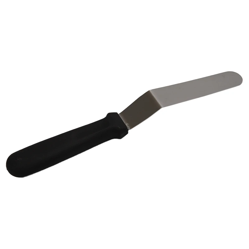  Spatula With Plastic Handle Bending Cream Butter Smooth Flat Scraper Blade Angle 8 inch