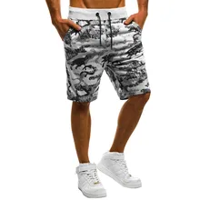 Новинка, мужские шорты, весна-лето, камуфляжный принт, на шнурке, для пляжа, для серфинга, для бега, короткие штаны, одежда, спортивные шорты мужские