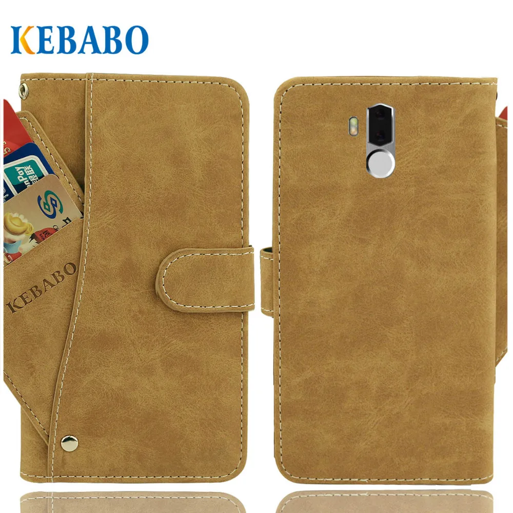 

Vintage Leather Wallet Doogee BL9000 Case 6" Luxury 3 Front Card Slots Cover Magnet Stand Phone Protective Bags