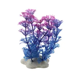 Искусственное растение пластик вода фиолетово-синий декоративный аквариум