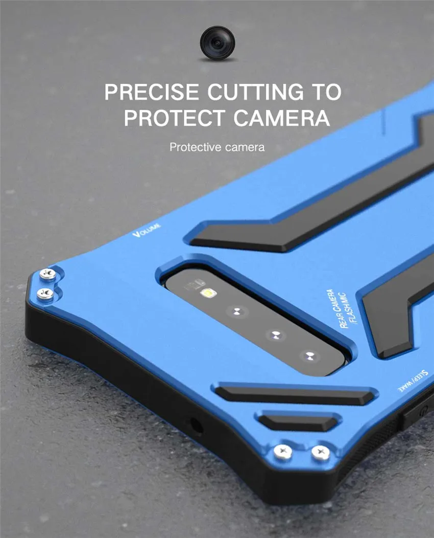 For Samsung Galaxy S10 S10 Plus Case R-JUST Gundam Armor Life Waterproof shockproof Aluminum Metal Cover Case for Galaxy s10+ (7)