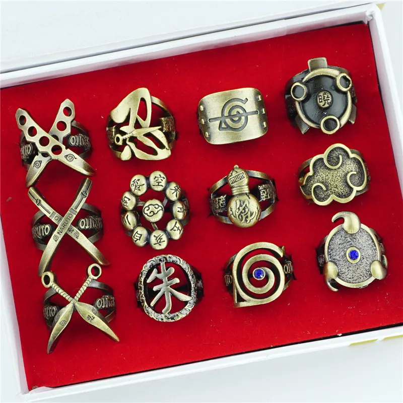 

Japan Anime NARUTO Finger Ring Bronze Meatl Hollow Cosplay Jewelry Handmade Fashion Costume Accessory Cosplay Collection Gift