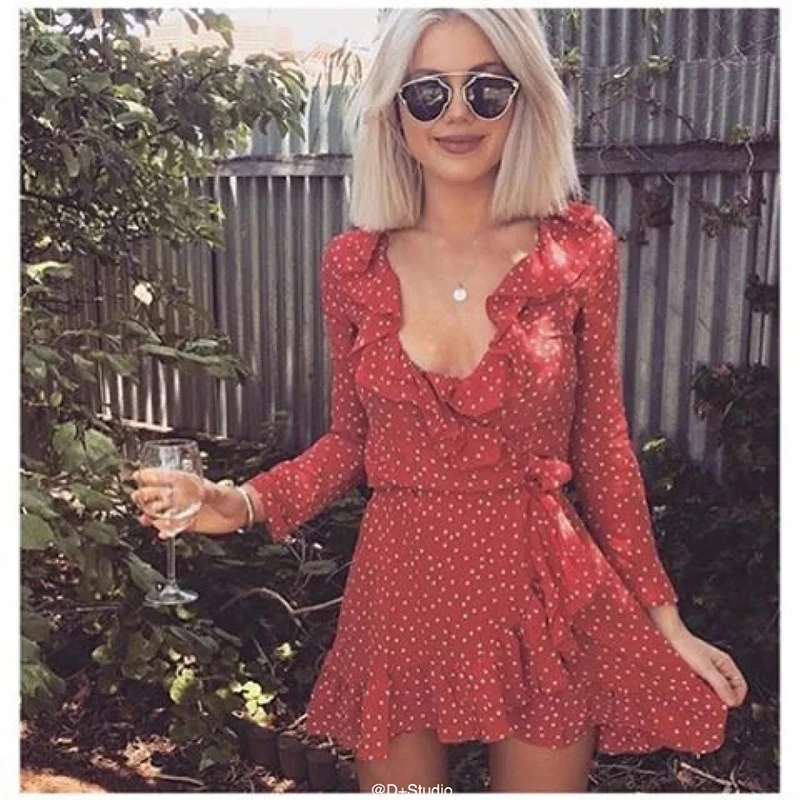 

Women Summer Boho Style Dress Star Ruffled Chiffon Dress Casual Sundress Mini Dress Vestidos With Sashes for Party