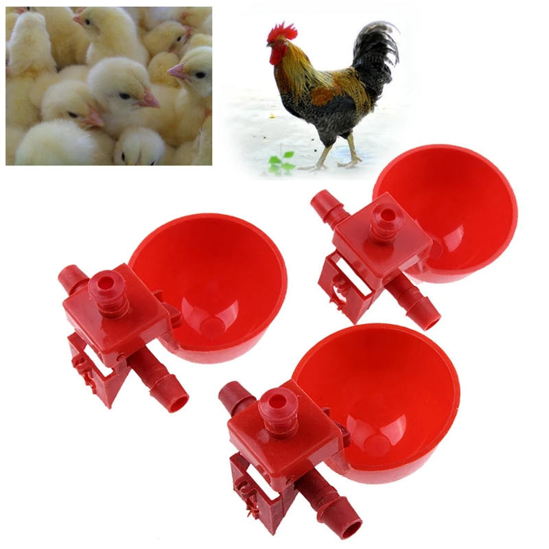 HOT-10pcs/set Automatic Bird Coop Feed Poultry Water Drinking Cups Chicken Fowl Drinker Cups Bird Feeders Breeding Equipment