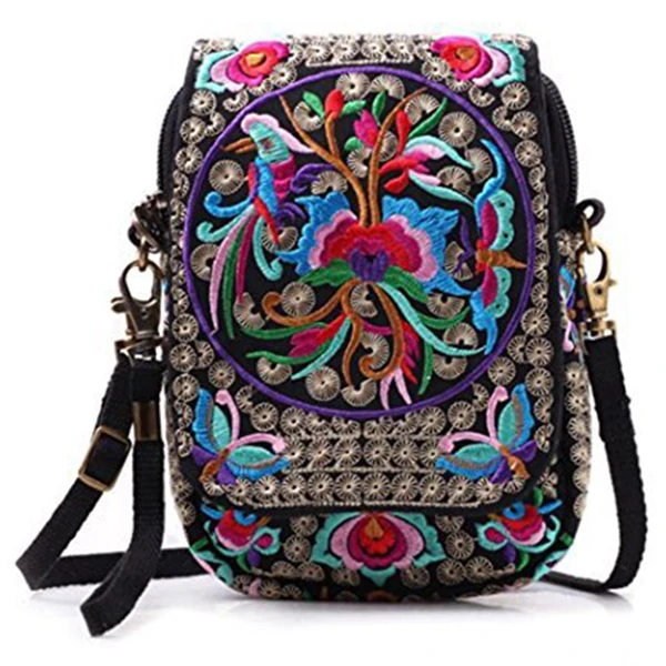 

Vintage Printed Handmade Women Mini Crossbody Bag Cellphone Pouch Small Handbag Coin Purse
