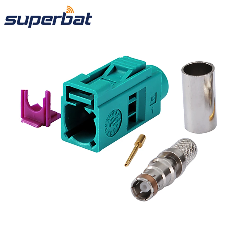 Superbat Fakra Z Crimp Waterblue /5021 нейтральный кодирующий разъем для RF коаксиального кабеля