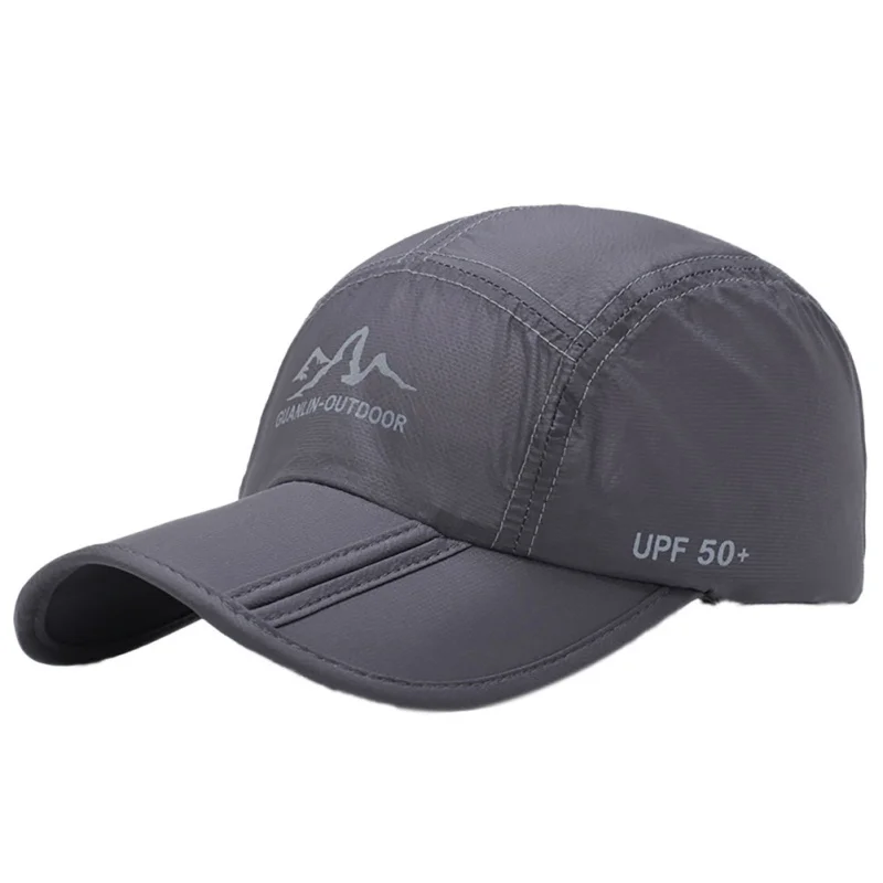 Для мужчин и женщин Открытый сетки складной зонт быстросохнущие дышащие водонепроницаемые регулируемые кепки аксессуары для спортивной одежды - Цвет: Dark grey