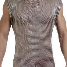 Кольчуга из нержавеющей стали бронежилет футболка блестящие Нержавеющая сталь жилет