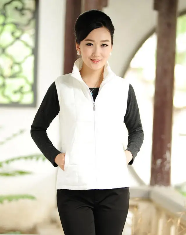 Популярная женская Повседневная жилетка без рукавов модный воротник необходимый хлопковый жилет qiu dong мужская куртка большого размера XL-XXXXL - Цвет: white