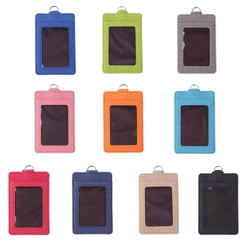

THINKTHENDO New Fashion Unisex ID Window Card Holder Office Bus Cards Case Badge Accessories Synthetic leather Casual Bags