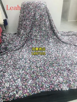 

5yards/bagZY01 Colored sequins, stereoscopic laminated chiffon fabrics for wedding dresses Free shipping