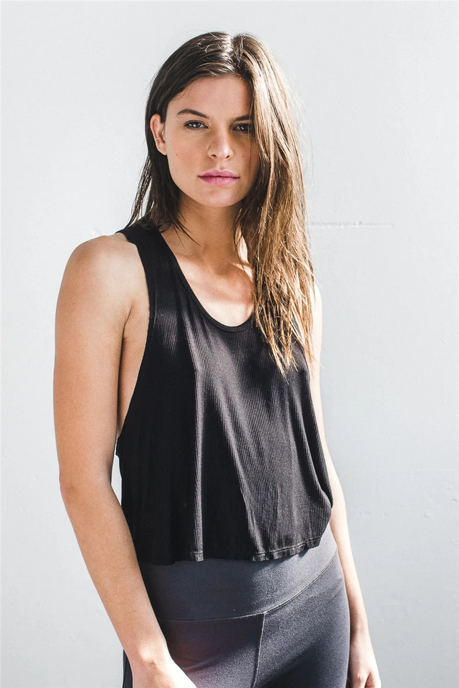 Gladiolus 2018 Tank Top Women Cross Hollow Out Backless Sexy Black Gray Crop Top Women T-Shirt Casual Ladies Loose Tanks Tops  (11)