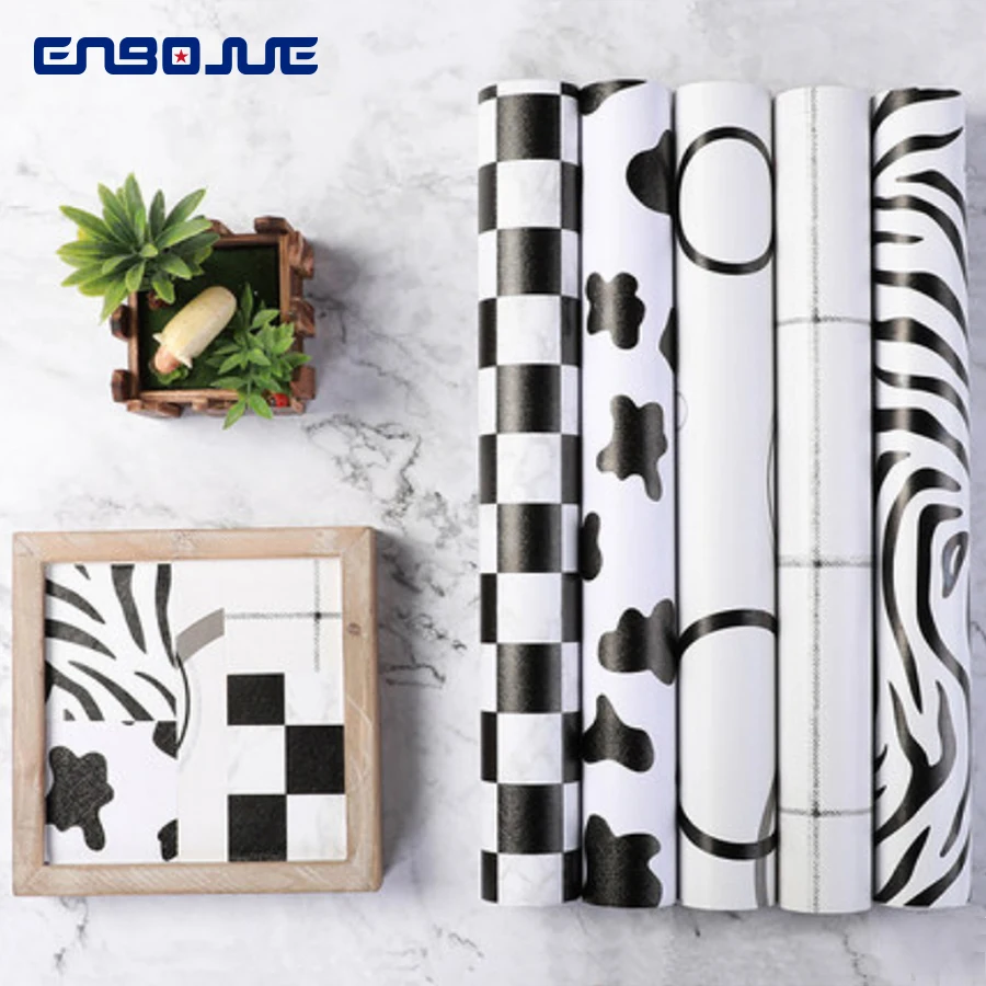 PVC Self-Adhesive Wallpaper Roll TV Living Room Background Bedroom Warm Mosaic Black Cow Zebra Pattern Waterproof Wall Stickers плитка настенная gracia ceramica supreme grey mosaic wall 02 250x600