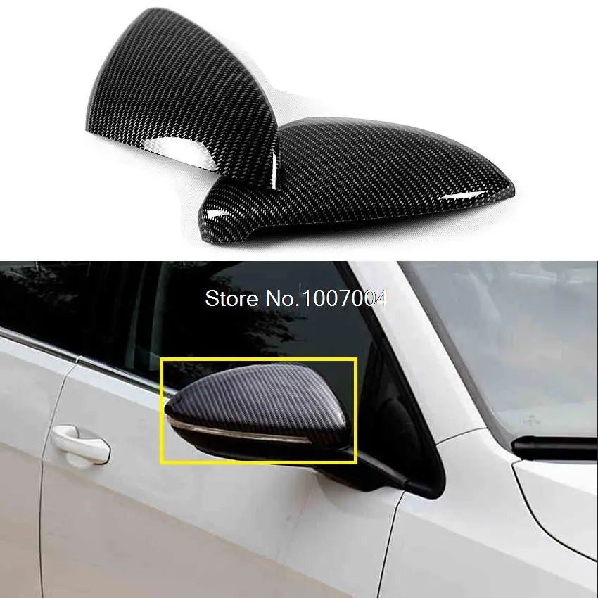 2PCS Car Rearview mirror refiting for 2013-2015 VW Volkswagen Golf 7 MK7 car Carbon Fiber rearview mirror Shell Case Replacement