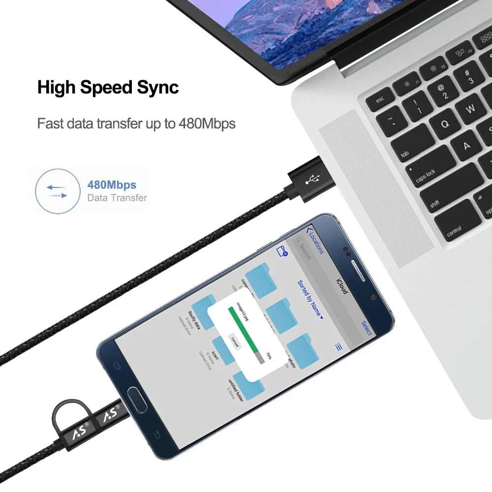 A. S 2 в 1 USB C type-C кабель Micro USB кабель для быстрой зарядки usb type C кабель для samsung Galaxy S9 S8 Note 8 Xiaomi huawei QC3.0