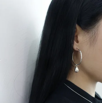 

2018 Fashion S925 pure silver fashion New Real Korea water circle earrings earrings