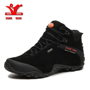 

XIANG GUAN Outdoor Shoes Men Women Hiking Boots Genuine leather Waterproof Sport Shoes Non-slip Mountain Climbing Boots 82287