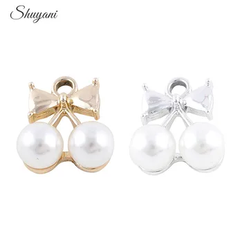 

18*16mm Cherry With Pearl Pendant fit Bracelet Jewelry Findings DIY Handmade Accessories
