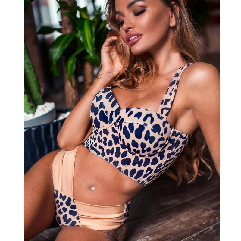 

sling cheap push up low waisted bikinis biquinis 2019 leopard bikini set bathing suit women sexy swimsuit bandage bikini tankini