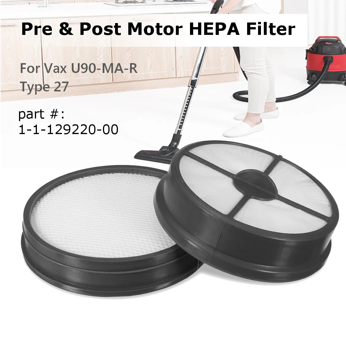 

Motor HEPA Filter Replacement for Vax Mach Air Vacuum Cleaner Hoover For Vax U90-MA-R Type 27