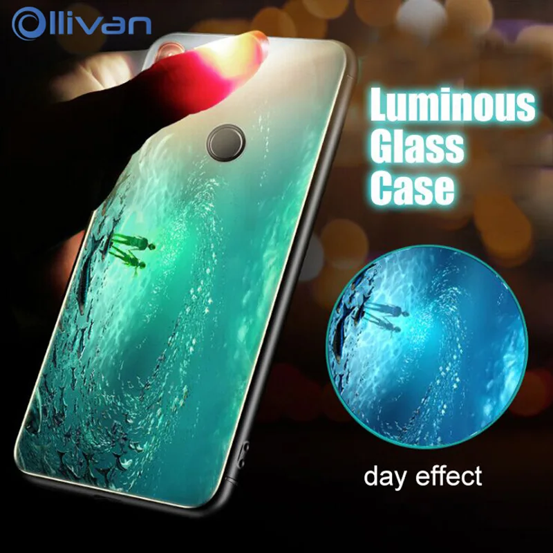 

Luminous Starry Glass Case For XiaoMi RedMi Note 5 Pro Tempered Glass Cover For XiaoMi Mi 8 Se 6X RedMi 6 pro 6A 5 Plus Coque
