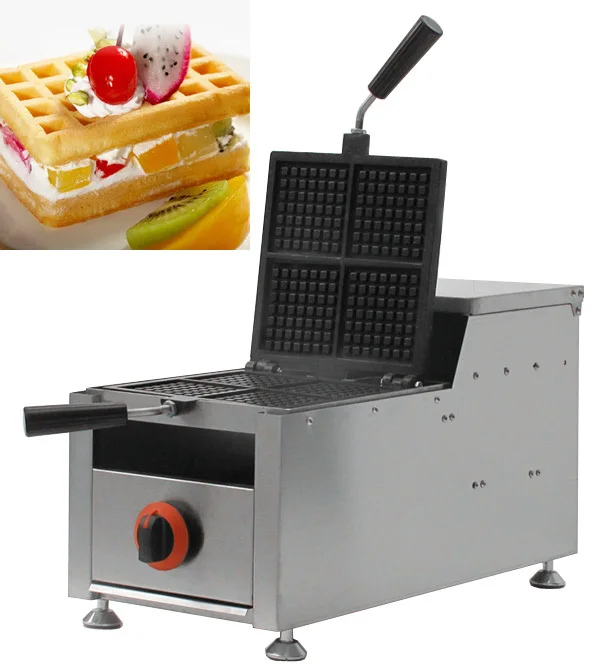 Stainless Steel  Gas style  four slices rectangle waffle maker,Gas waffle baker,GAS Waffeleisen