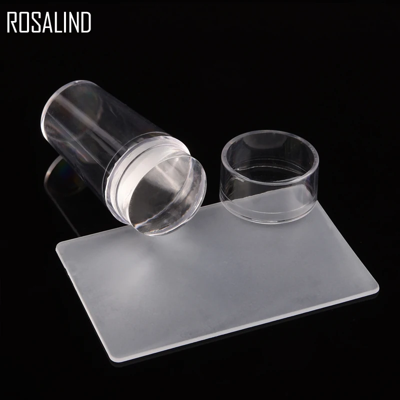 ROSALIND цветок 3D штамповка шаблон для ногтей DIY лак для ногтей штамповка пластины штамп скребок с крышкой Маникюр штамп для ногтей искусство