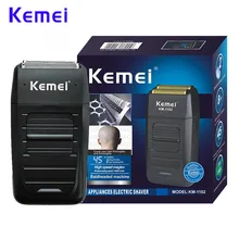 Kemei KM-1102 Аккумуляторная Беспроводная Бритва для мужчин лезвие возвратно-поступательное Бритва для бороды Уход за лицом Многофункциональный сильный триммер