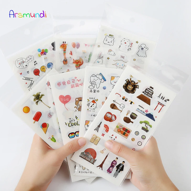 

Arsmundi Stationery Stickers Wholesale Cute Cartoon PVC Decorative Sticker DIY Handmade Decorative Diary Notebook Book Stickers