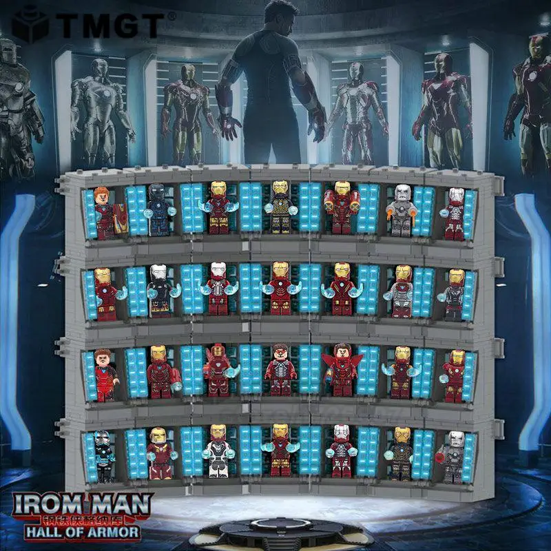 

Single Sale Iron ManShowcase Exhibition Display Case Building Blocks Gifts Toys For Children