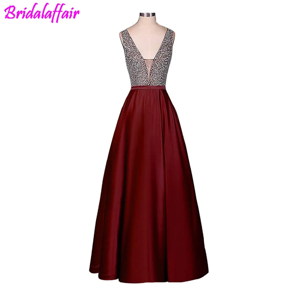 

Prom Dresses Long 2018 Sexy Open Back Party dress Scoop vestidos largos evening gown robe de soiree longue 2018