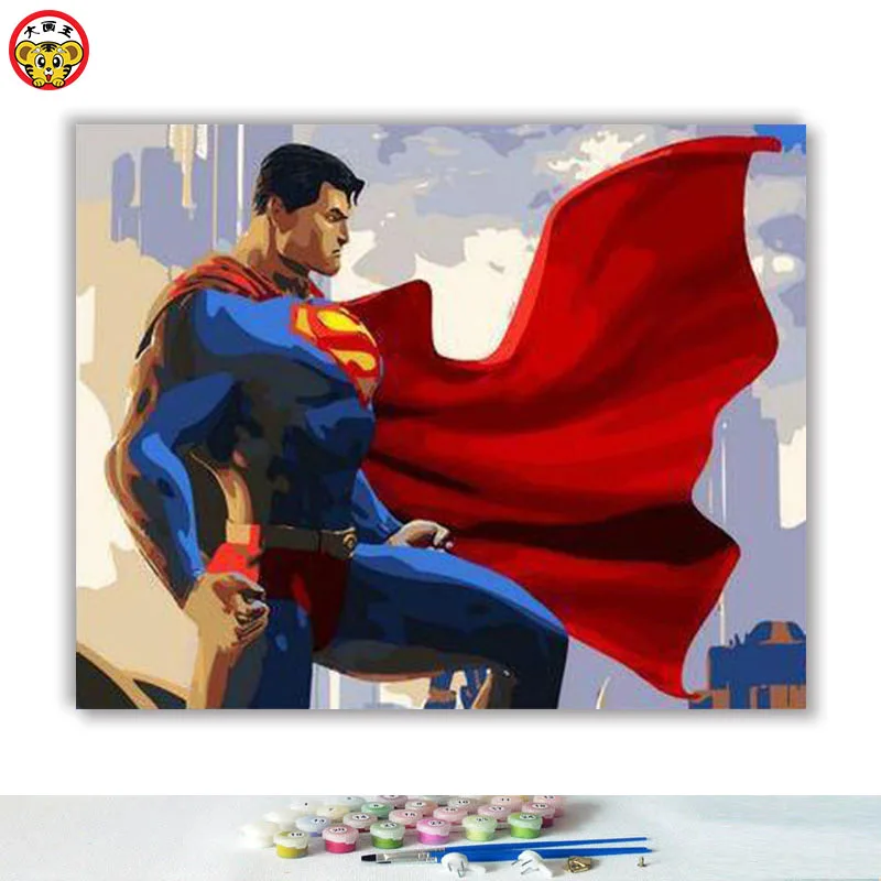 

diy oil painting by numbers art paint by number Spiderman decoration painting