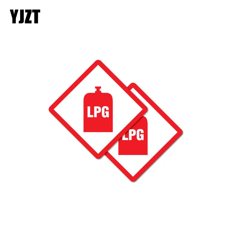 

YJZT 2X 7CM*7CM Warning Creative Car Sticker LPG Danger Decal PVC 12-1052