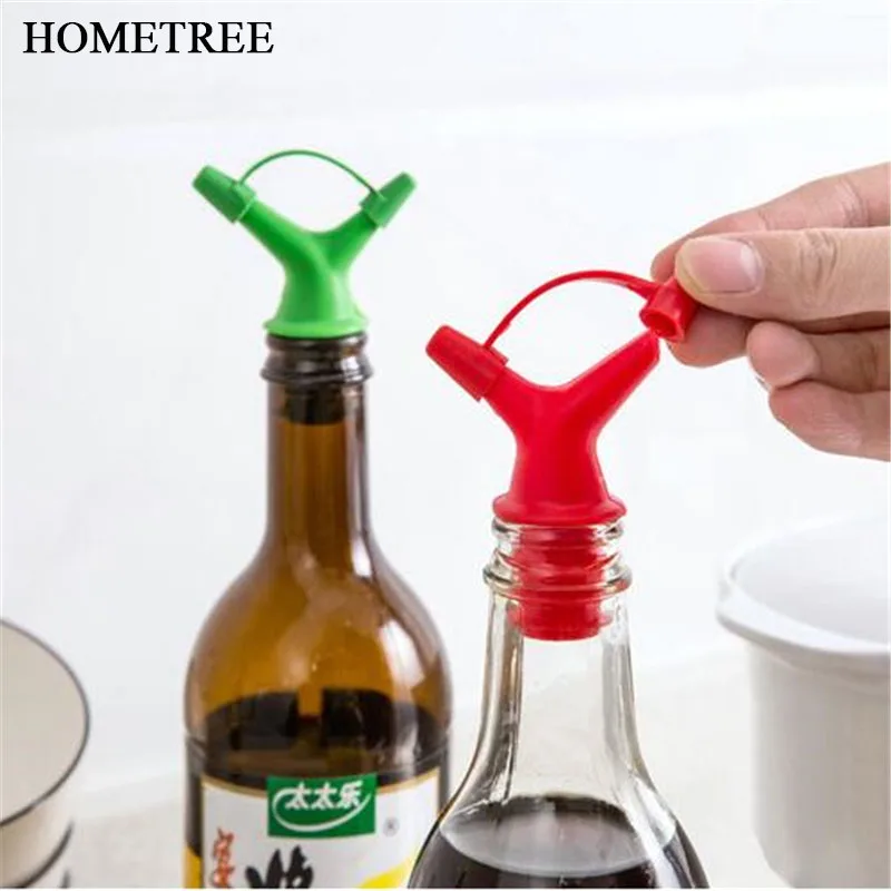 

HOMETREE 2 Pcs Quality Silicone Wine Pourer Double Holes Soy Sauce Vinegar Oil Down Device Stopper Kitchen Cooking Tools H777