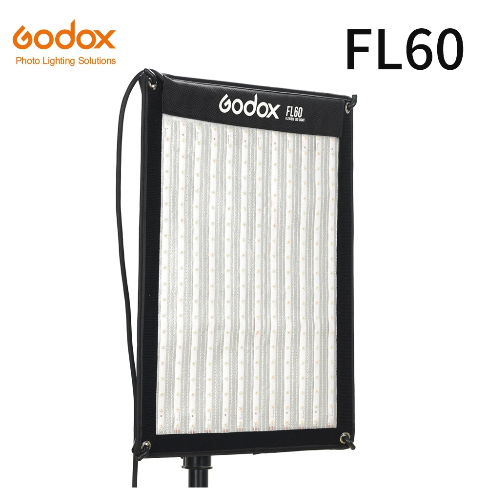 Godox FL60 60W гибкий светодиодный светильник для видеосъемки, скручивающаяся тканевая лампа с контрольным устройством+ пульт дистанционного управления+ Х-образная Поддержка+ мобильное приложение