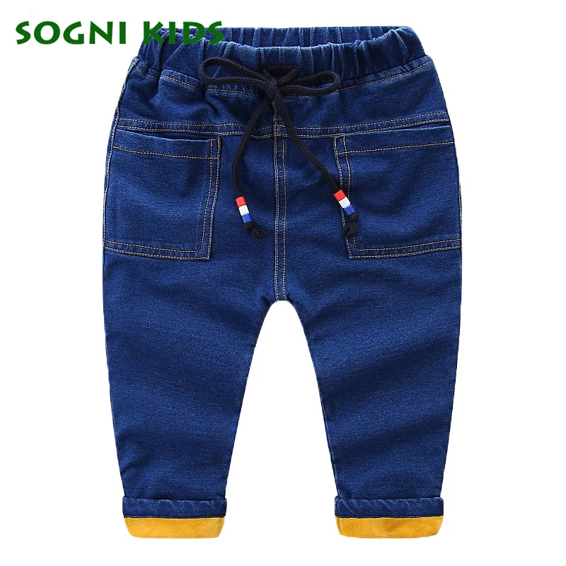 

Winter Jeans for Boys Baby 2017 New Winter Pants with Fleece Heat Insulated Pants Children Denim Trouser Fashion Kids Clothes