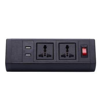 

JOHO Desktop Socket 2 Sockets Dual USB Charger Switch 250V 10A/16A Universal for Portable Computers Desktop PC Data Cable