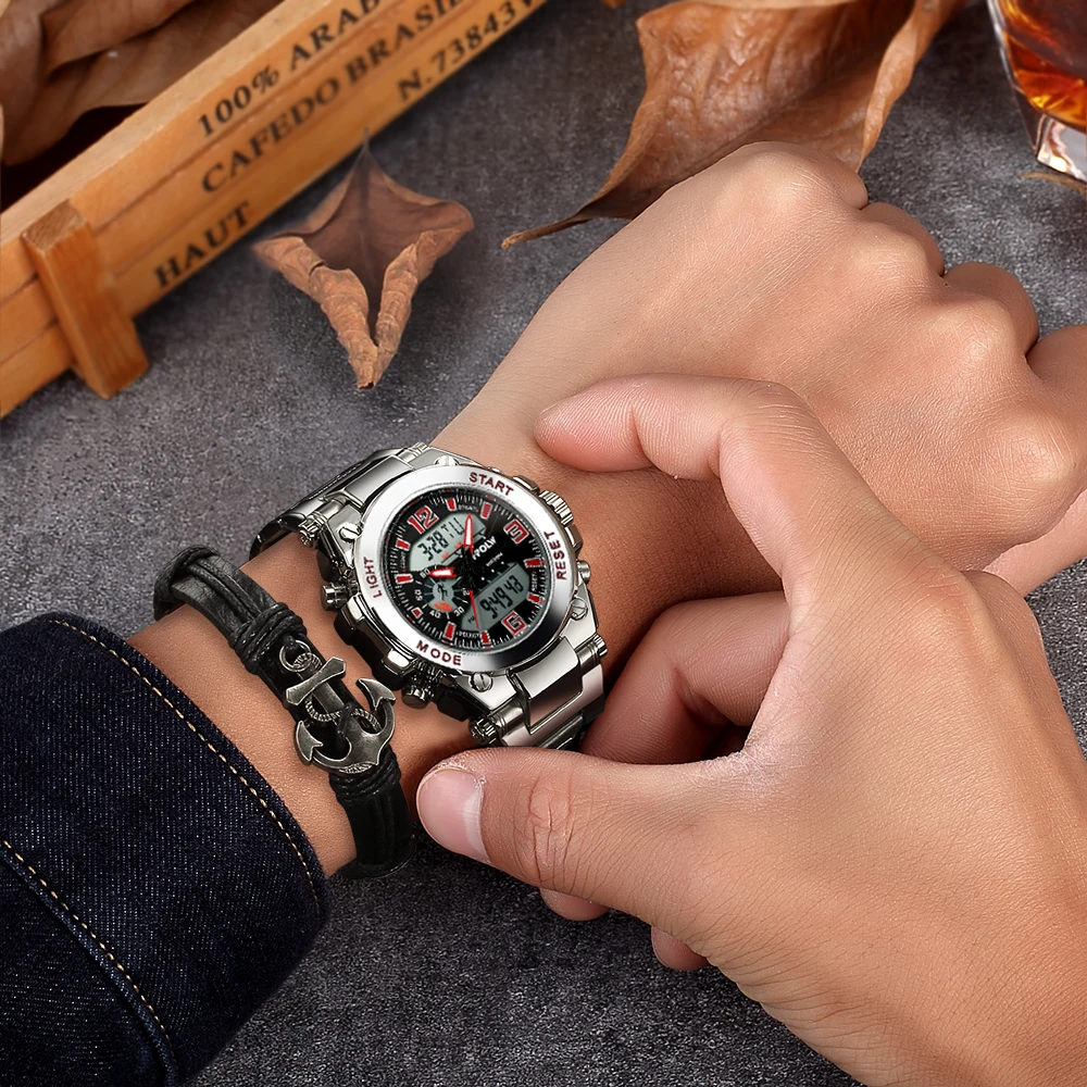 Montre homme Sports LED Horloge à quartz numérique