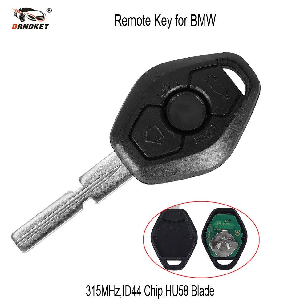 DANDKEY 3 кнопки 315 МГц ID44 чип HU58 лезвие дистанционный ключ для BMW 318 325 330 525 530 540 E38 E39 E46 EWS M5 X3 X5 ключи
