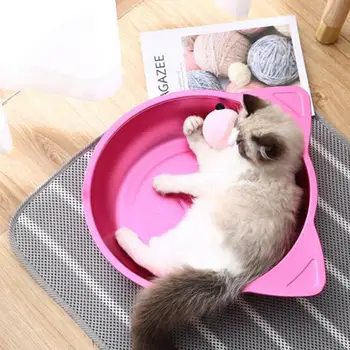 

AsyPets Summer Cool Aluminum Made Cute Cat Head Shape Pet Bed Rest Lair for Dogs Cats